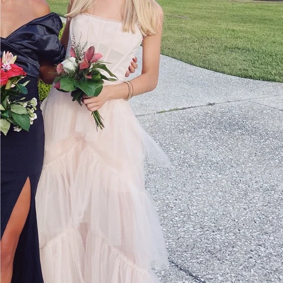 Tiered Dress Bcbg White Ruffle Dress BCBGMaxAzria Dresses